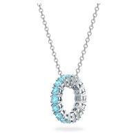 Swarovski 5643754 Ketting Exalta zilverkleurig-aquamarijnblauw 42-47 cm - thumbnail
