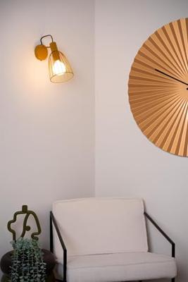 Lucide MACARONS - Wandlamp - 1xE27 - Okergeel