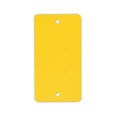 PVC labels 64x118mm geel2xgat ronde hoek
