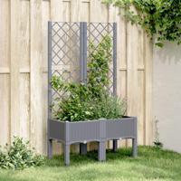 Plantenbak met latwerk 80x40x142 cm polypropeen blauwgrijs - thumbnail