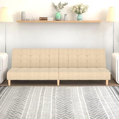 Slaapbank 2-zits stof crmekleurig