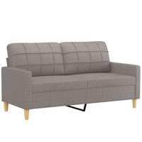 2-delige Loungeset met kussens stof taupe - thumbnail