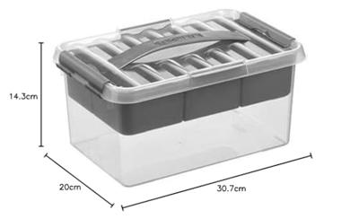 Sunware Q-line MultiBox 6 liter transp/metaal