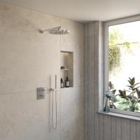 BWS Inbouw Regendouche | Sensa | Chroom | Wanduitloop | 30cm Hoofddouche met Handdouche | Drukknoppen - thumbnail