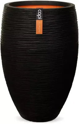 Capi Vaas Elegant Rib Ø56cm Zwart Capi Vaas Elegant Rib Ø56cm Zwart