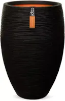 Capi Vaas Elegant Rib Ø56cm Zwart - thumbnail