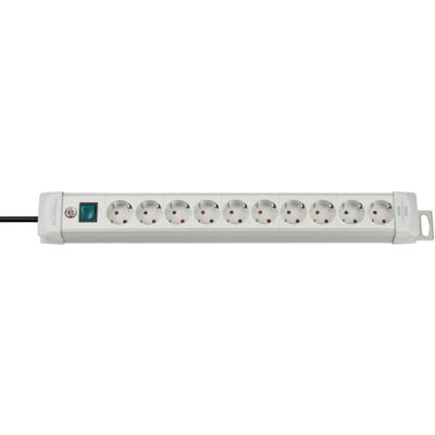 Brennenstuhl 1955500100 Stekkerdoos met schakelaar 10-voudig Lichtgrijs Randaarde stekker 1 stuk(s)