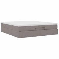 Ottoman bed met matras 180x200cm stof taupe - thumbnail