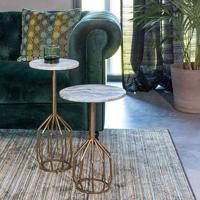 Dutchbone Bijzettafel 'Salerno' Marmer, 47cm hoog - thumbnail