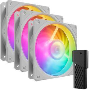 Cooler Master mobius 120p argb 120x120x25 case fans (wit, 3 stuks, 120 x 120 x 25 mm, pwm)