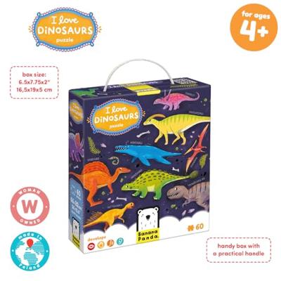 Banana Panda - ik hou van dinosaurussen puzzel - 60st. Banana Panda - ik hou van dinosaurussen puzzel - 60st.