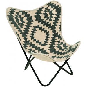 Lesli Living Brent vlinderstoel zwart|wit