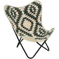 Lesli Living Brent vlinderstoel zwart|wit - thumbnail