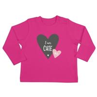 Baby shirt bedrukken - Lange mouw - Fuchsia - 50/56 - thumbnail