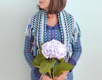 Haakpatroon byClaire Omslagdoek Blauwtinten - thumbnail