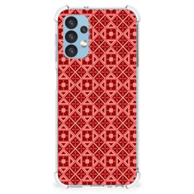 Samsung Galaxy A13 (4G) Doorzichtige Silicone Hoesje Batik Rood Samsung Galaxy A13 (4G) Doorzichtige Silicone Hoesje Batik Rood