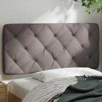 Hoofdbordkussen 100 cm stof taupe - thumbnail