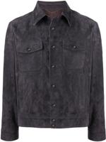 Ajmone buttoned leather jacket - Grey - thumbnail