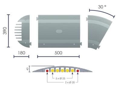 VISO Kabelbrug CP5040 Zwart Aantal kanalen: 7 500 mm Inhoud: 1 stuk(s)