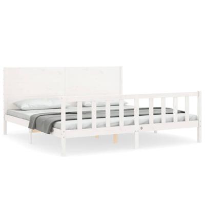 Bedframe zonder matras massief grenenhout wit 200x200 cm