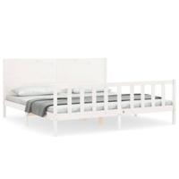 Bedframe zonder matras massief grenenhout wit 200x200 cm - thumbnail