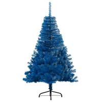 VidaXL Kunstkerstboom met standaard half 120 cm pvc blauw - thumbnail
