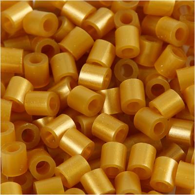NABBI Strijkkralen, afm 5x5 mm, gatgrootte 2,5 mm, medium, goud (32263), 1100 stuk/ 1 doos