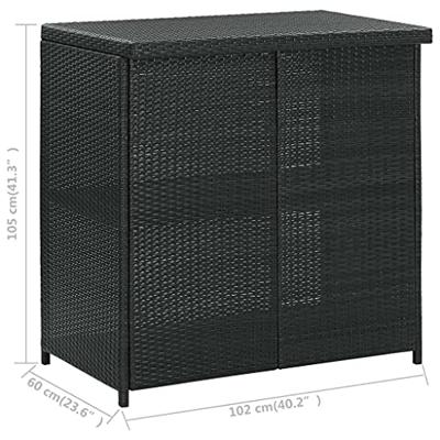 3-delige Barset poly rattan zwart