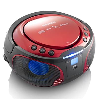 SCD-550RD Draagbare FM-radio CD/MP3/USB/Bluetooth-speler® met LED-verlichting Rood SCD-550RD Draagbare FM-radio CD/MP3/USB/Bluetooth-speler® met LED-verlichting Rood