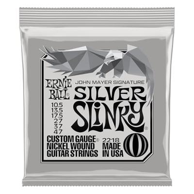 Ernie Ball 2218 John Mayer Signature Silver Slinky snarenset voor elektrische gitaar (10.5 - 47)