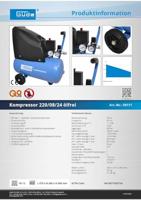 GÜDE 220/08/24 Pneumatische compressor 24 l 8 bar - thumbnail