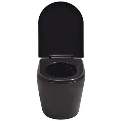 VidaXL Hangend toilet keramiek zwart