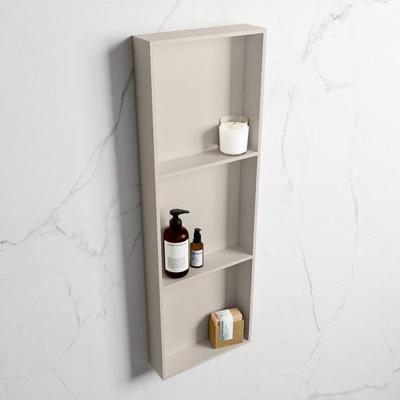 MONDIAZ EASY Nis 89,5x29,5cm in solid surface kleur Linen | Linen. 3 vakken geschikt voor in- of opbouw