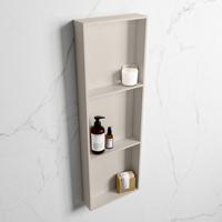 MONDIAZ EASY Nis 89,5x29,5cm in solid surface kleur Linen | Linen. 3 vakken geschikt voor in- of opbouw - thumbnail