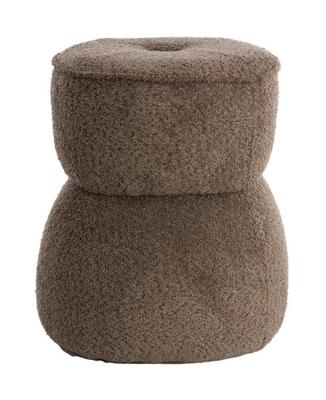 Light & Living Poef 'Leyla' Chenille, kleur Bruin