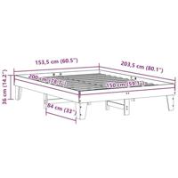 Bedframe zonder matras massief grenenhout wasbruin 150x200 cm - thumbnail