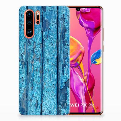 Huawei P30 Pro | Bumper Hoesje | Wood Blue