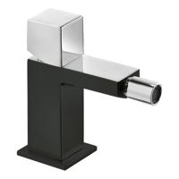 Bidetmengkraan Tres Cuadro Exclusive met Draaiknop Korte Uitloop 10 cm Chroom Zwart Tres - thumbnail
