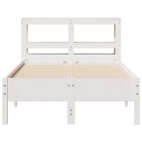 Bedframe zonder matras massief grenenhout wit 75x190 cm - thumbnail