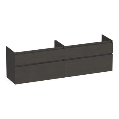 Brauer Delight - Onderkast - 160 cm - met 4 Softclose Lades Greeploos en 2 Sifon Uitsparingen - Timber Anthracite