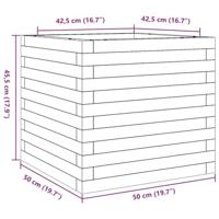 Plantenbak 50x50x45,5 cm massief grenenhout wasbruin - thumbnail