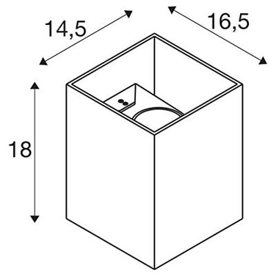 SLV Up - downlighterRusty Square 18cm roestbruin - 1004650
