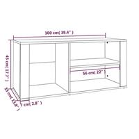 Schoenenkast 100x35x45 cm bewerkt hout bruineikenkleurig - thumbnail