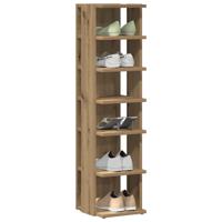 VidaXL Schoenenkasten 2 st 28x27x102 cm bewerkt hout artisanaal eiken - thumbnail