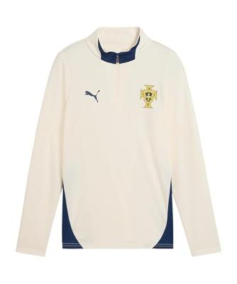 PUMA Portugal Trainingstrui 1/4-Zip 2025-2026 Kids Gebroken Wit Donkerblauw