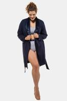 Ulla Popken Badjas, comfortabel wijd en open model, opstaande kraag - Grote Maten - thumbnail