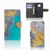 Motorola Moto G5 Bookcase Marble Blue Gold - thumbnail