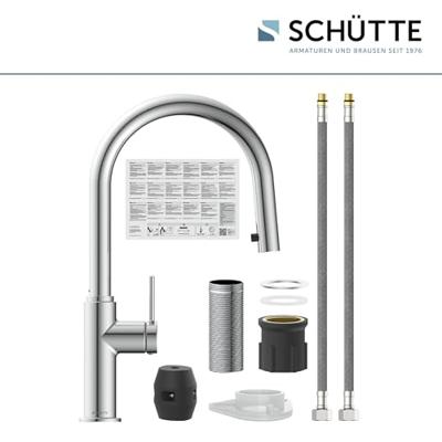 Schutte BLACKPOOL Keukenkraan | Chroom | Met uittrekbare uitloop - 79516