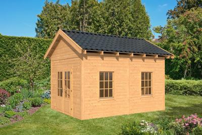 Tuindeco Hamar L Overkapping type 4 478x395 cm Lariks/Douglashout blank- Zadeldak- Onbehandeld lariks Douglas hout- Tuindeco