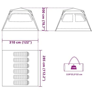 Koepeltent 6-persoons snelontgrendeling blauw